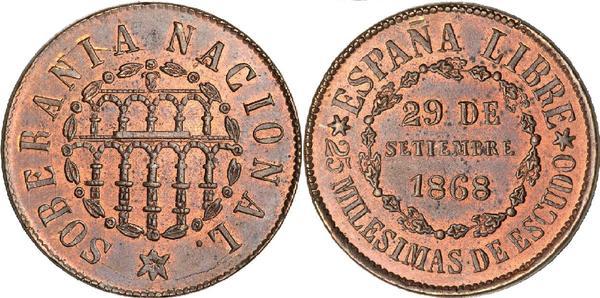 25 milésimas de Escudo - 1868 Foronu11