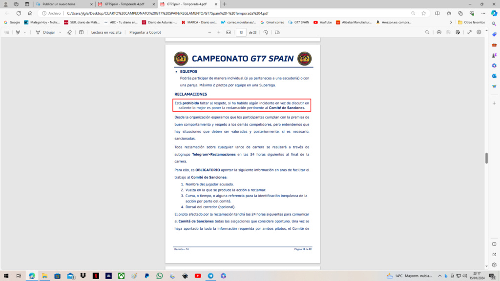 REGLAMENTO 4º CAMPEONATO Captu218