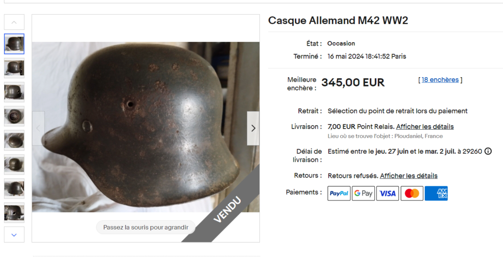 identification casque allemand model 42  Annonc10