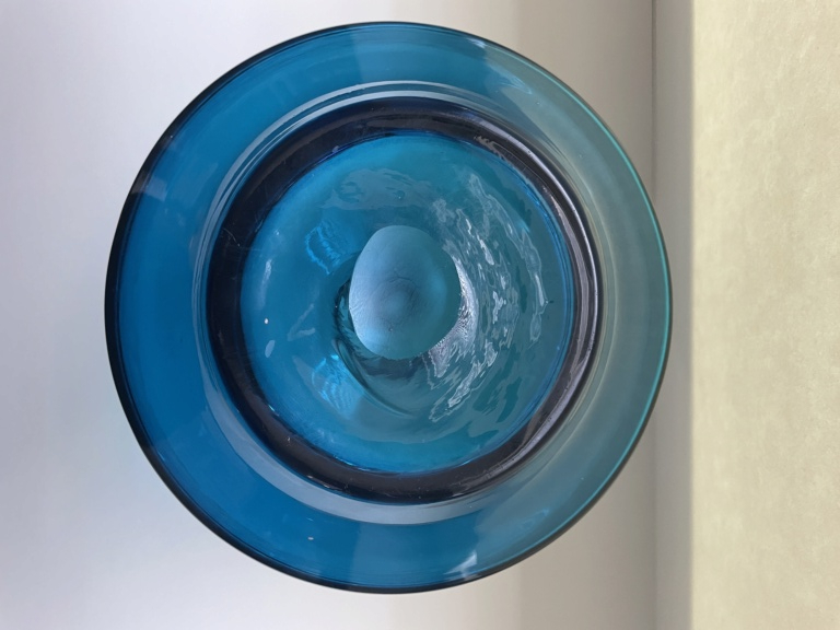Turquoise Blue Bottle Shaped Glass Vase - Vintage?   Img_3717