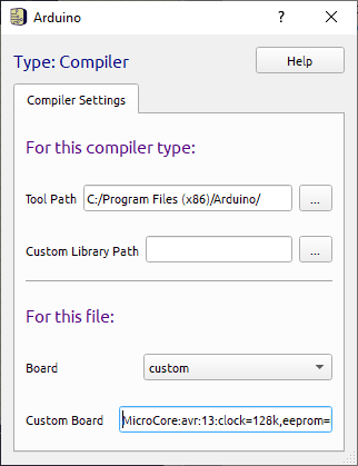 Compiler settings Bug in embeded Editor ? Compil10