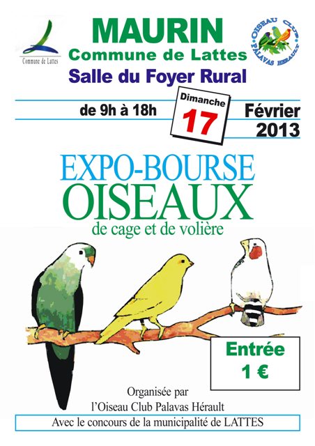 Bourse aux oiseaux à MAURIN - LATTES "Hérault" Affich15