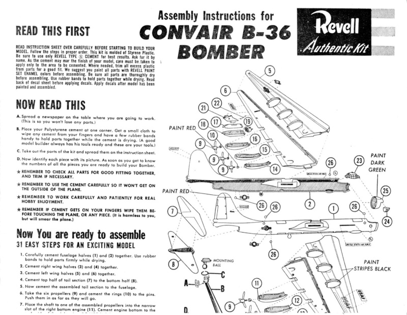 [Revell] (1/184) Convair B-36 "Giant Bomber" (Ref : H-205) (1954) Img_0156
