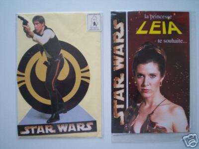 2 cartes postales  han solo et la princesse Leia 8b_110