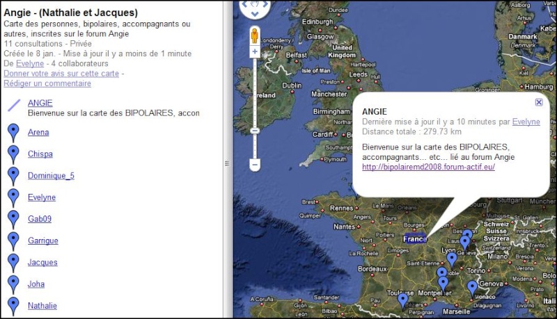 Carte géographique des membres Angie Carte11