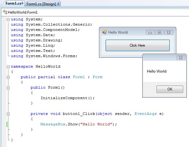 C# - Lesson 5b - Visual C# overview + our first real programme Visual19