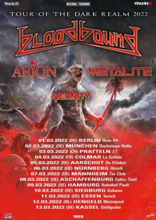 Bloodbound, Arion, Metalite et Veonity en tournée 2022 Bloodb10