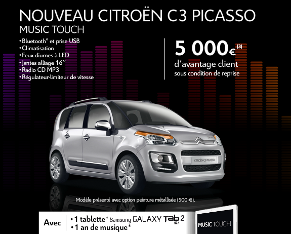 [SERIE SPECIALE] C3 Picasso Music Touch T39310