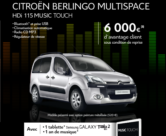 [SERIE SPECIALE] Berlingo Music Touch T40210
