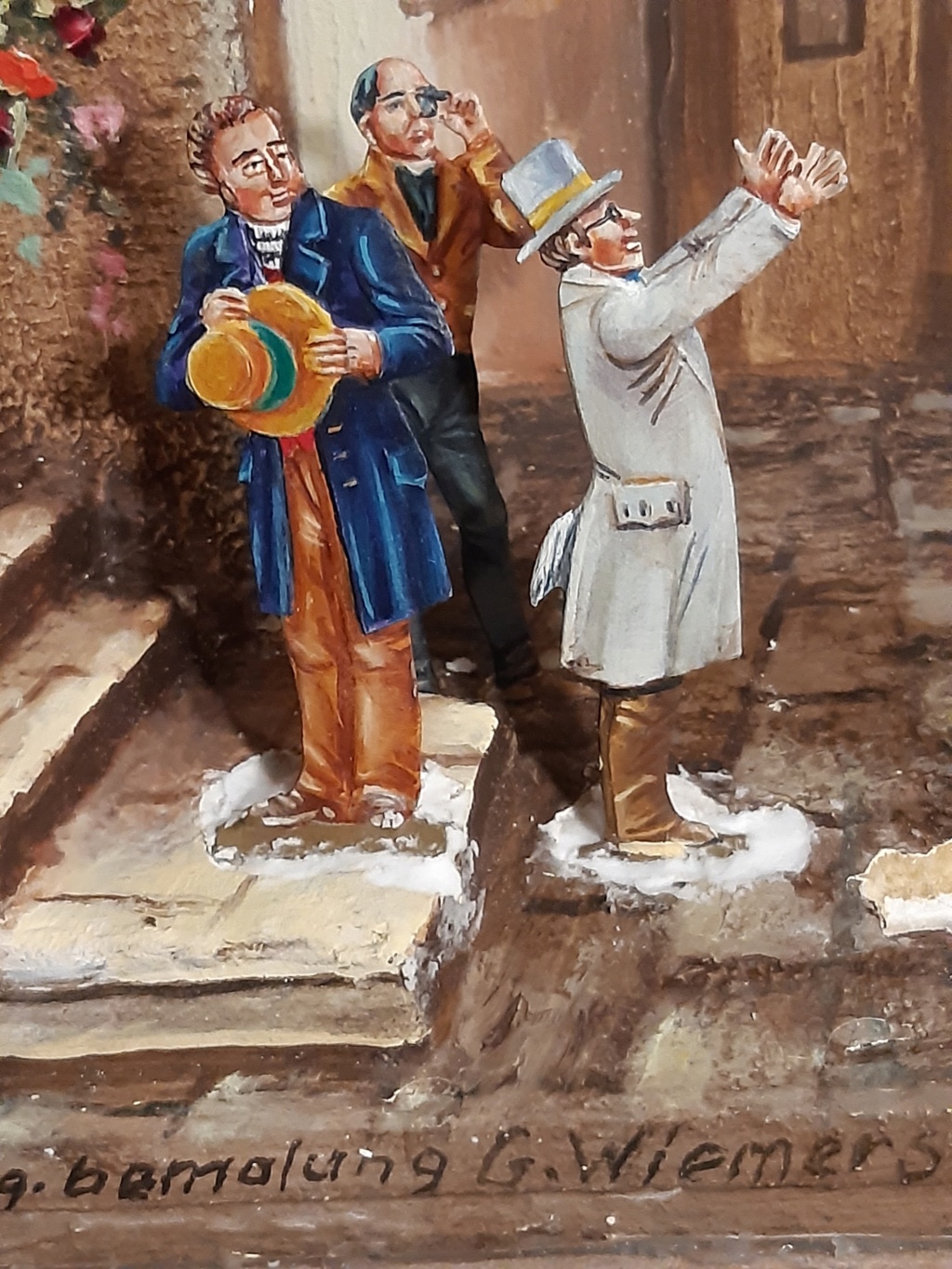 Spitzweg, "Ankunft eines Freundes", 45 mm Zinnfiguren 20230219