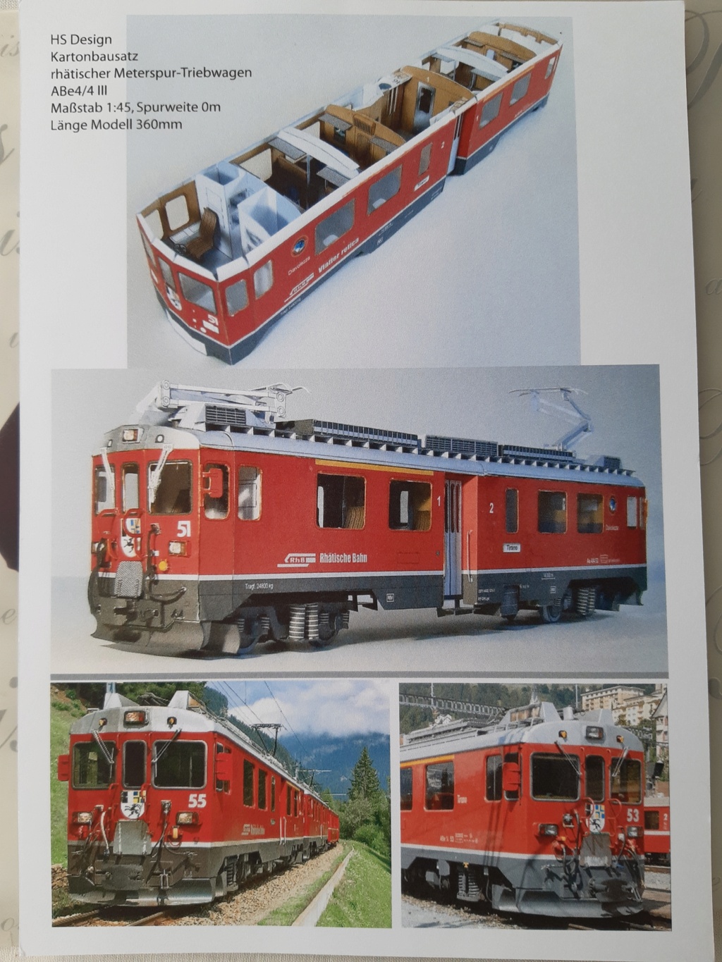 Triebwagen der Rhätischen Bahn ABe4/4, M 1:45, HS-Design 20230616