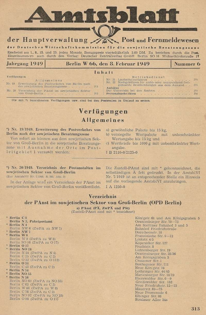 Amtsblätter DDR - Jahrgang 1949 31311