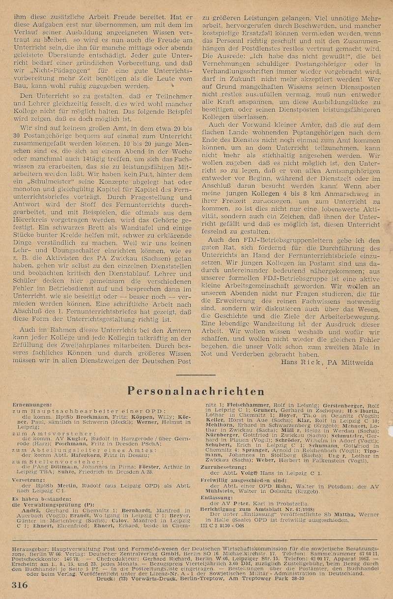 Amtsblätter DDR - Jahrgang 1949 31611