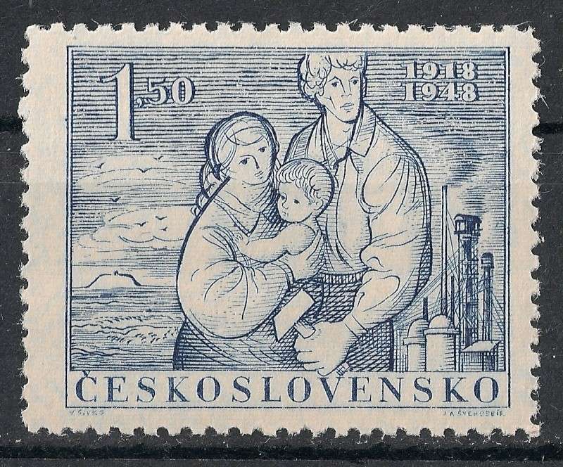 Tschechoslowakei - Briefmarkenausgaben 1948 Scanne33