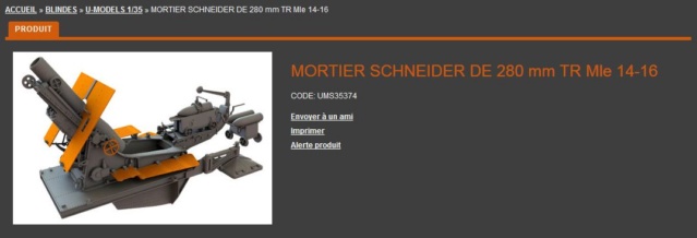 Mortier Schneider de 280mm TR Mle 14, 1/35e U-Model U-mode10