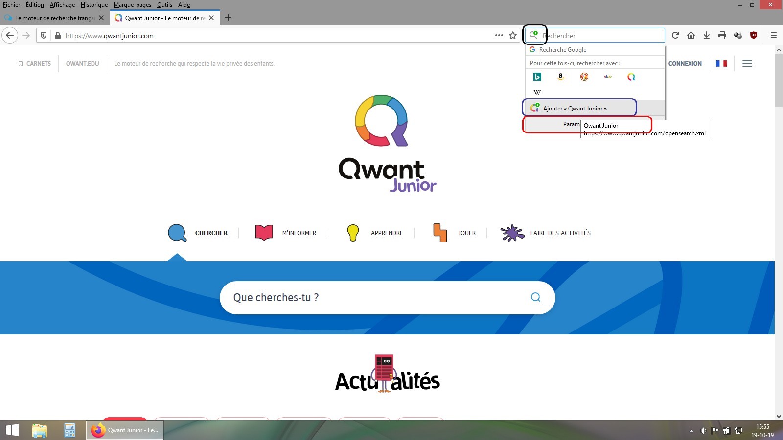 Le moteur de recherche français Qwant lance une nouvelle version de sa déclinaison dédiée aux enfants, Qwant Junior Sans_t21
