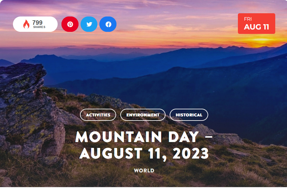 National Today Friday August 11 Mountain Day Aug_1110