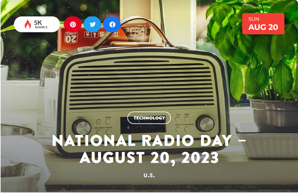 National Today Sunday August 20 National Radio Day Aug_2010