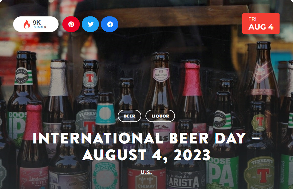 National Today Friday August 4 International Beer Day Aug_410