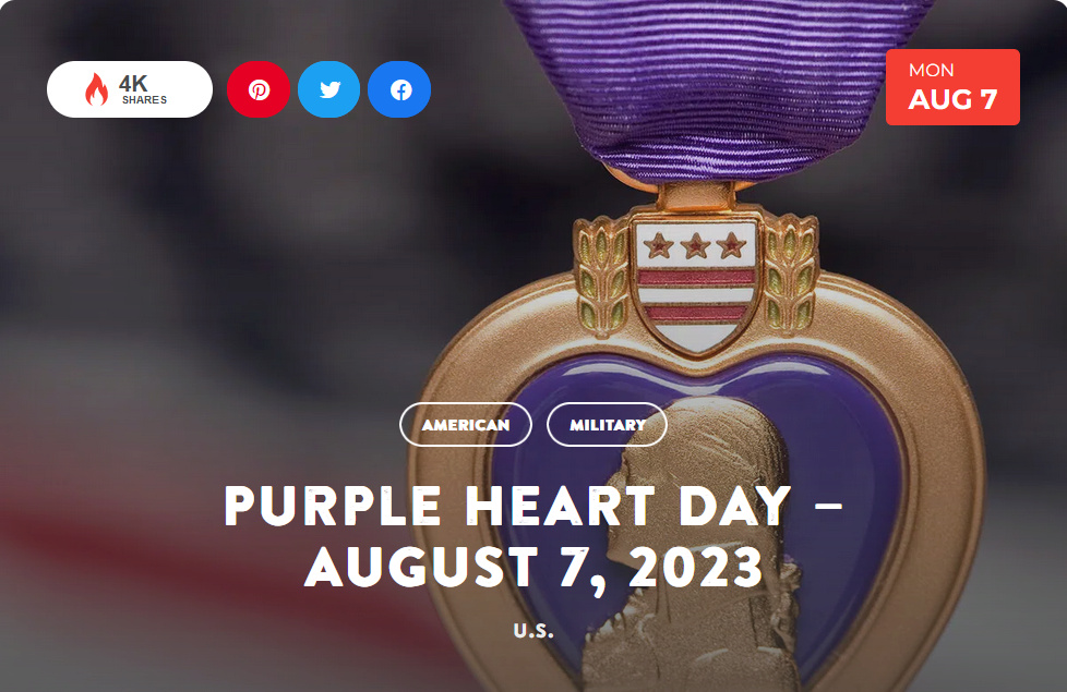National Today Monday August 7 Purple Heart Day Aug_710