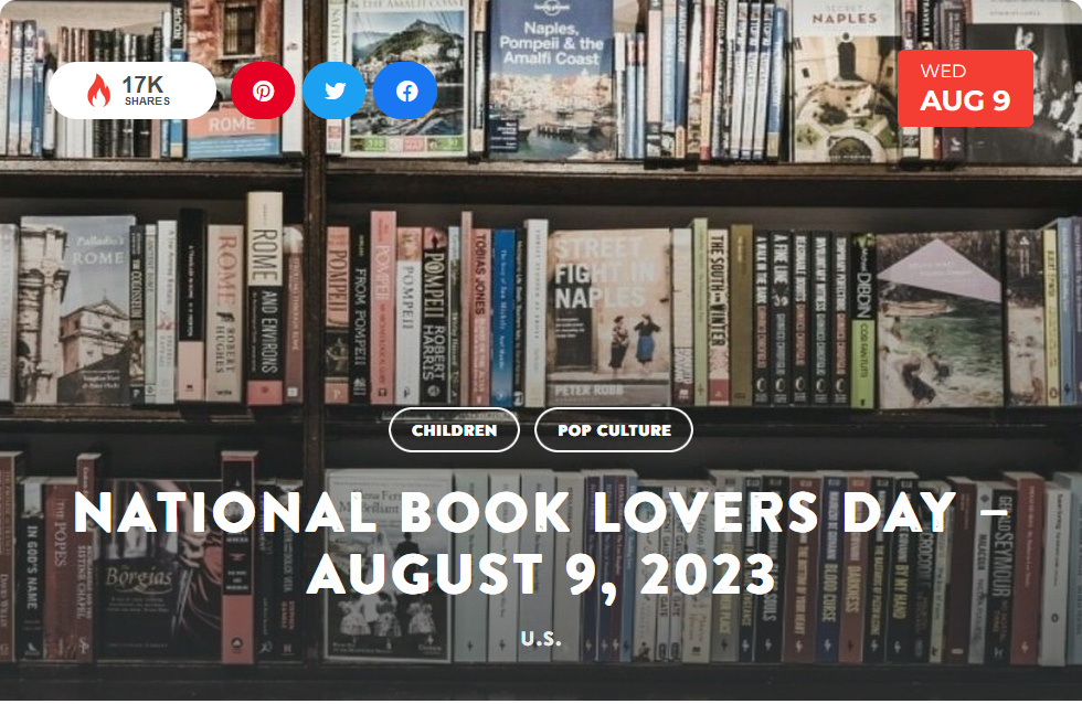 National Today Wednesday August 9 National Book Lovers Day Aug_910