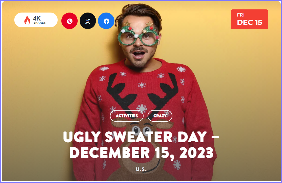 National Today December 15 * Ugly Sweater Day  * Dec_1510