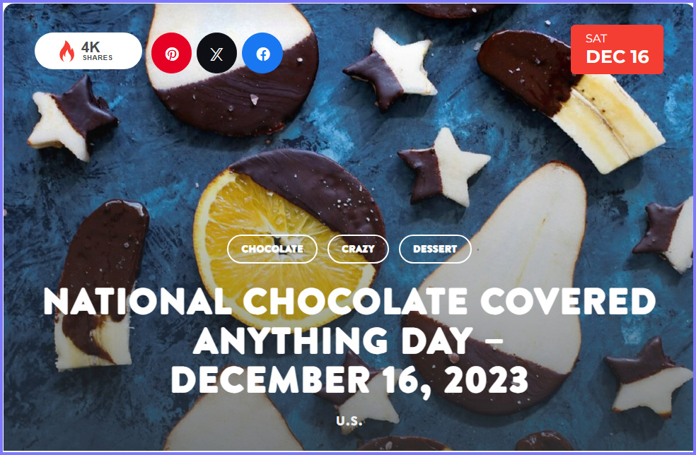 National Today * National Chocolate Covered Anything Day * Dec_1610