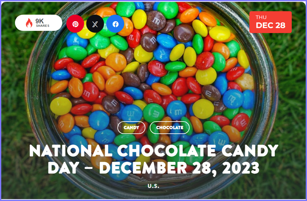 National Today * National Chocolate Candy Day
