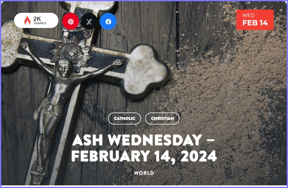 National Today * Ash Wednesday – February 14, 2024  * Feb_1410