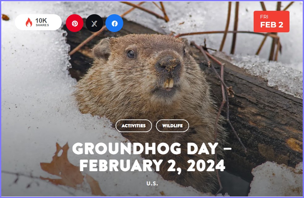 National Today * Groundhog Day – February 2, 2024  * Feb_210