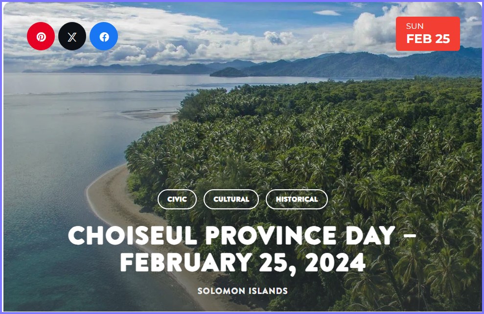 National Today * Choiseul Province Day – February 25, 2024  * Feb_2610