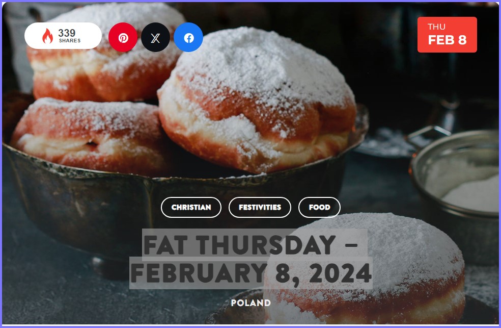 National Today * Fat Thursday – February 8, 2024  * Feb_910