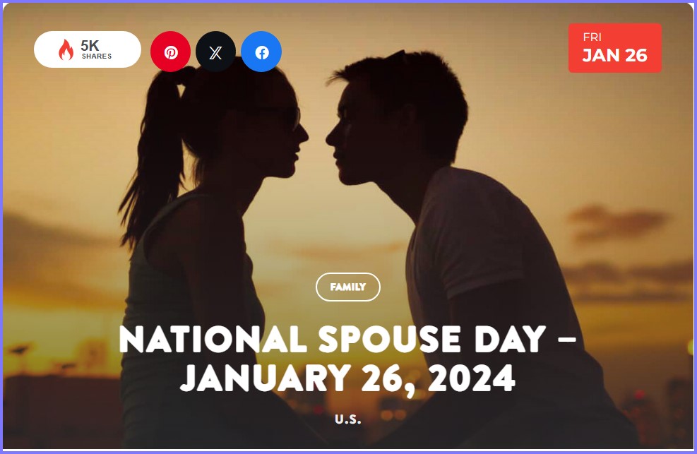 National Today * National Spouse Day – January 26, 2024  * Jan_2610