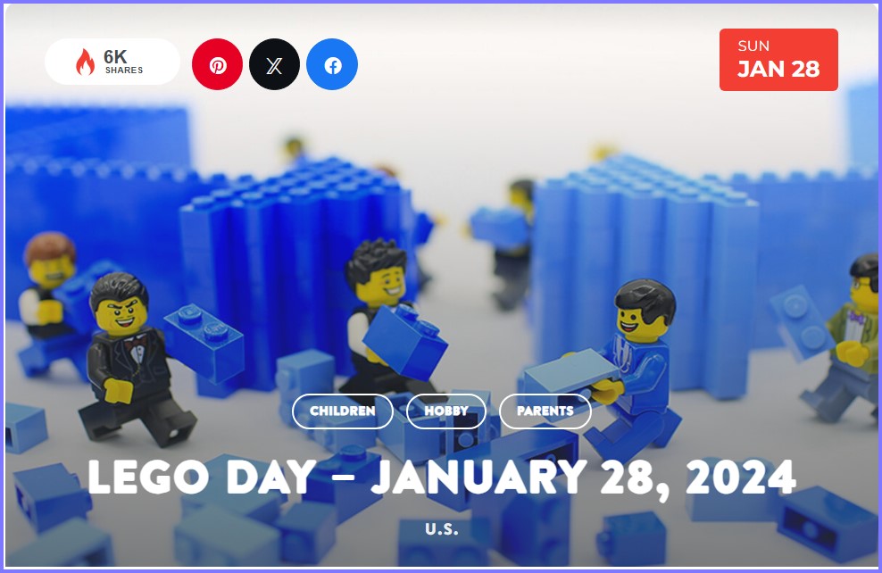 National Today * Lego Day – January 28, 2024  * Jan_2810