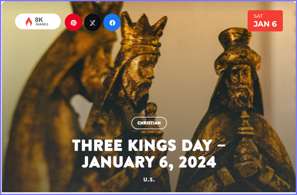 National Today January 6 2024 *Three Kings Day * Jan_610