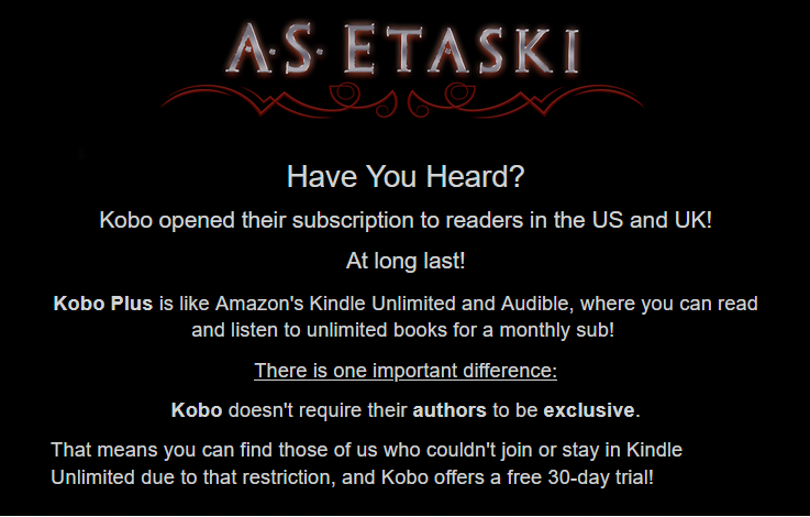 Etaski * Kobo Plus opened for USA - UK! ???? Find my series there! Kobo_110