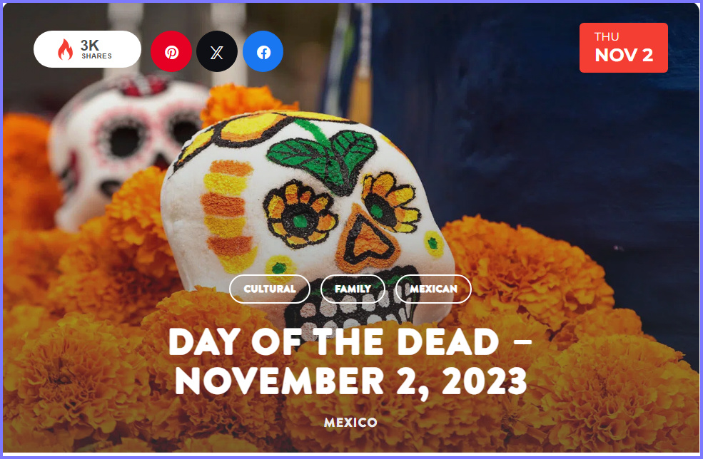 National Today Wednesday November 2 2023 * Day of the Dead * Nov_210