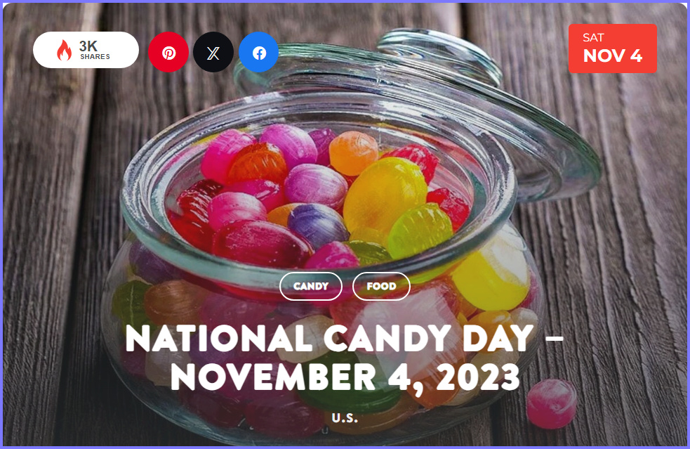 National Today Wednesday November 4 2023 * National Candy Day * Nov_410