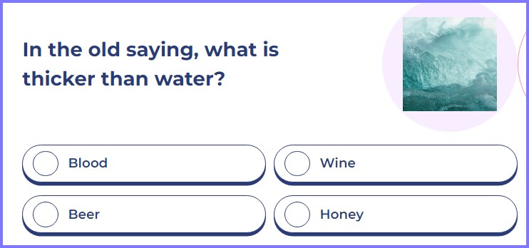 QUIZ TREAT QUIZ * In the old saying, what is thicker than water? * Scree213