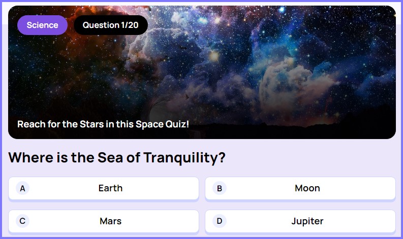 WISE TRIVIA QUIZ *Where is the Sea of Tranquility? * Scree244