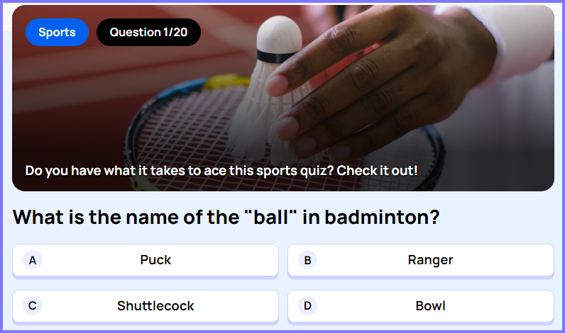 WISE TRIVIA SPORTS * What is the name of the "ball" in badminton? * Screen90