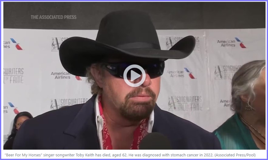 Toby Keith, country singer-songwriter, dies at 62 after stomach cancer diagnosis Screen92
