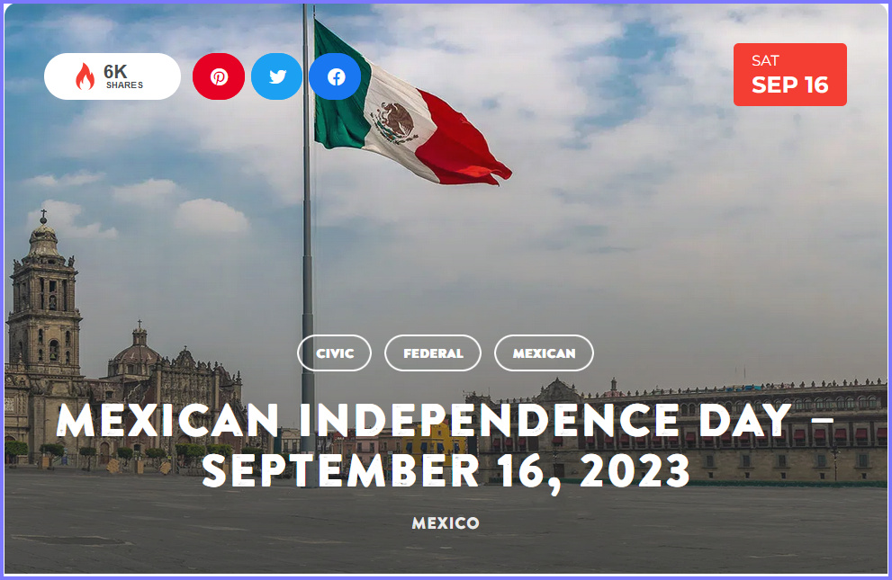 National Today Saturday September 16 * Mexican Independence Day * Sept_115
