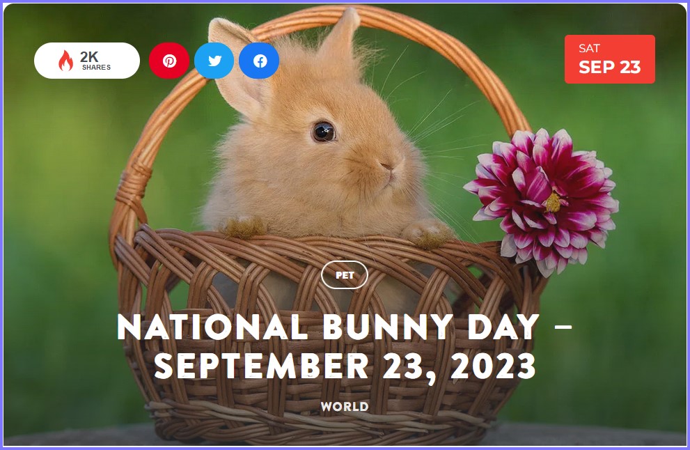 National Today Saturday September 23 * National Bunny Day * Sept_214