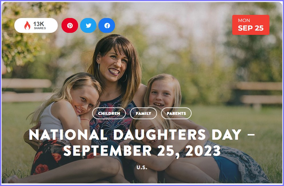 metoo - National Today Monday September 25 * National Daughters Day * Sept_217