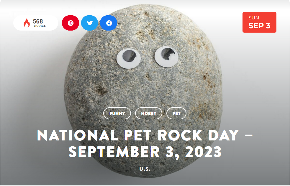 National Today Sunday September 3 * National Pet Rock Day * Sept_310