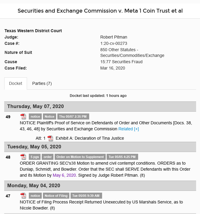 schmidt - Dave Schmidt (Meta 1 Coin) - SEC Serves Paperwork - Will They Provoke The Judge? Scree554