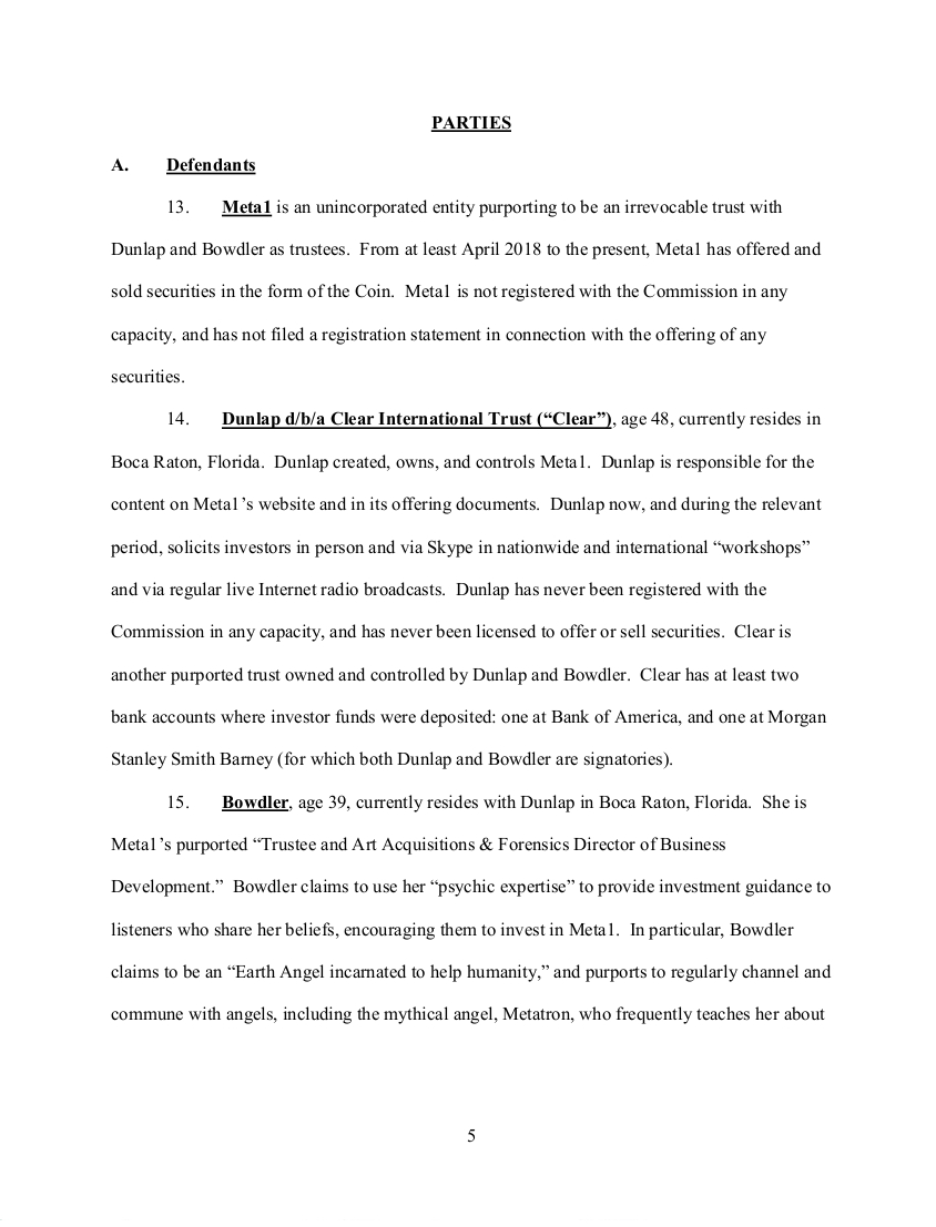 meta - SEC's 28 Page Court Filing For Dave Schmidt's Meta 1 Coin Fraud - RV Guru In Deep Trouble! Sec510