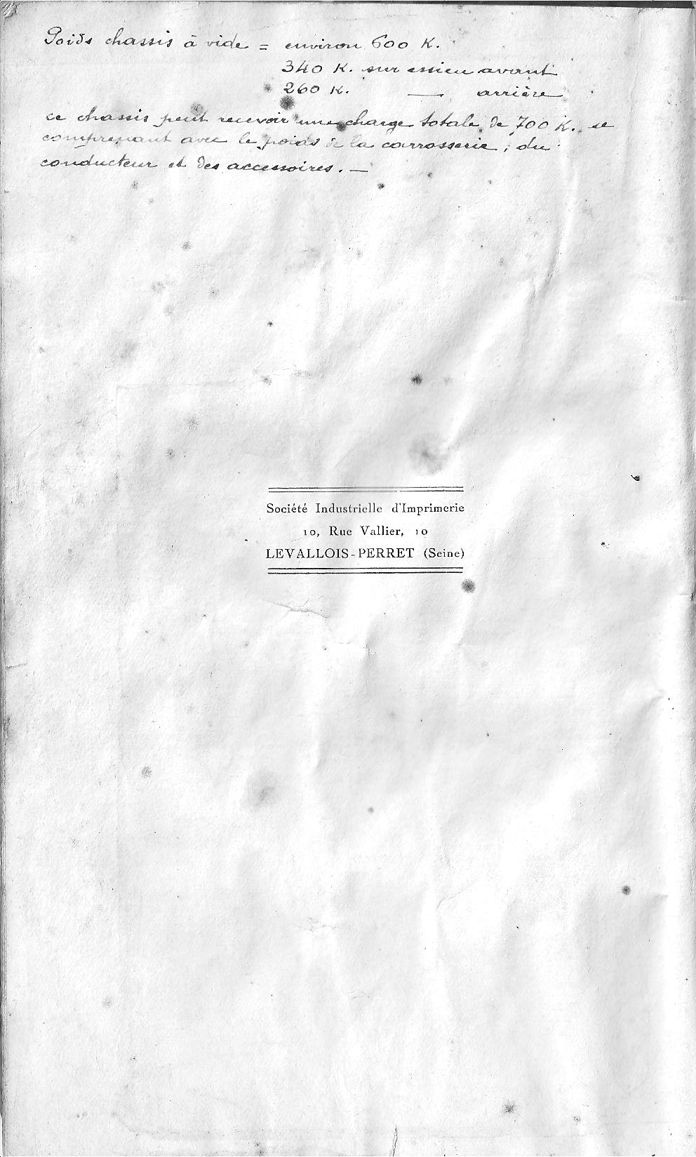 LICORNE LO4 notice d'entretien de Juillet 1931 Notice43