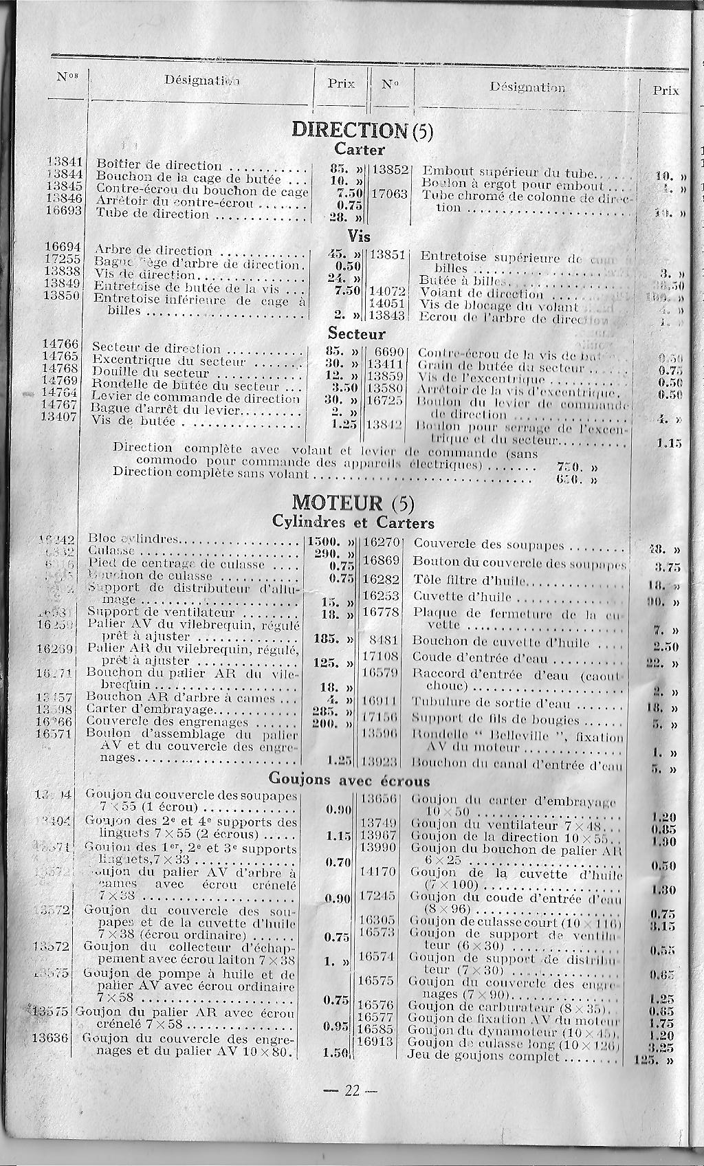 LICORNE LO4 notice d'entretien de Juillet 1931 Notice45